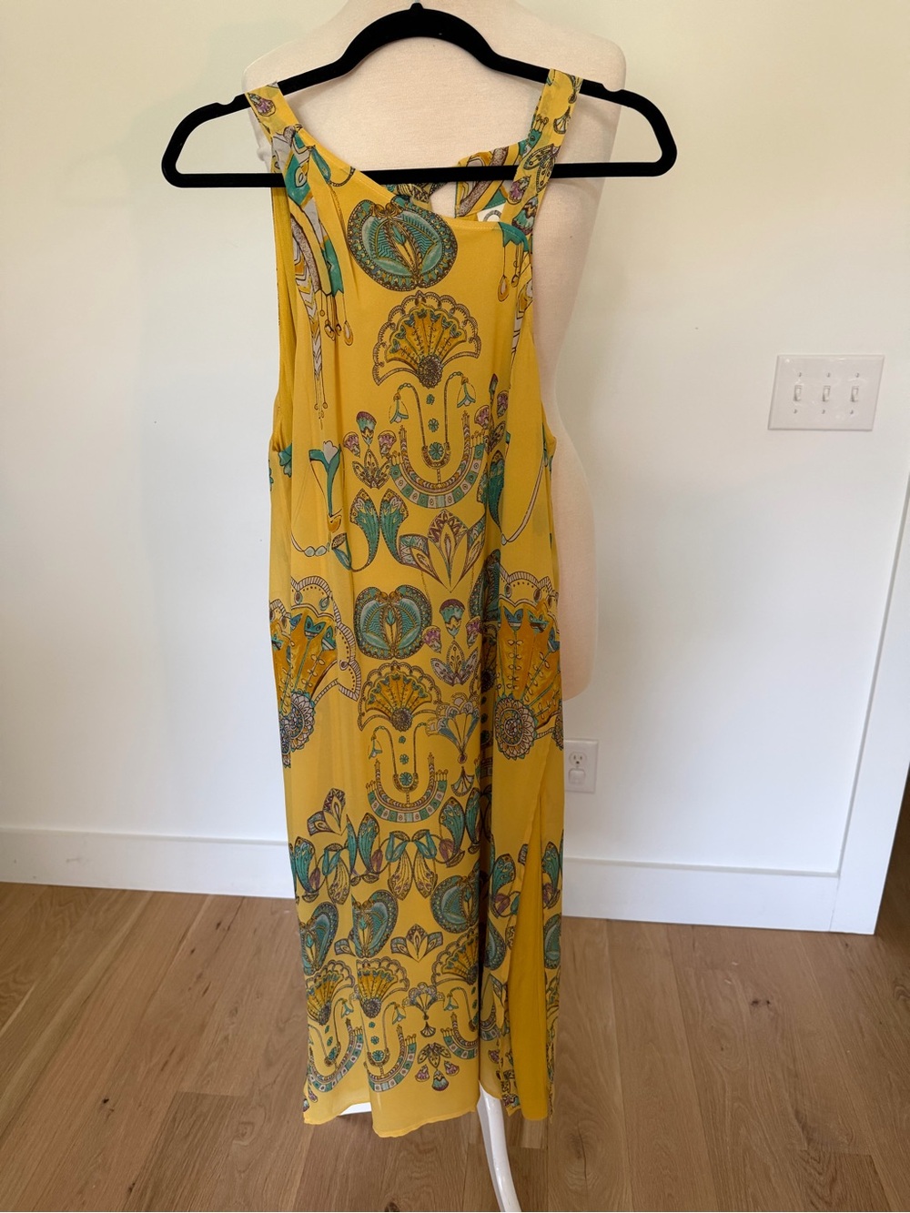 Anthropologie Akemi and Kin Yellow Paisley Print dress/jumpsuit